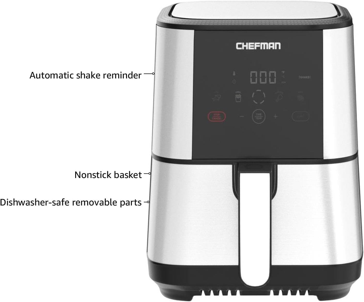 Chefman Stainless Steel TurboFry Touch Air Fryer 5 Quart