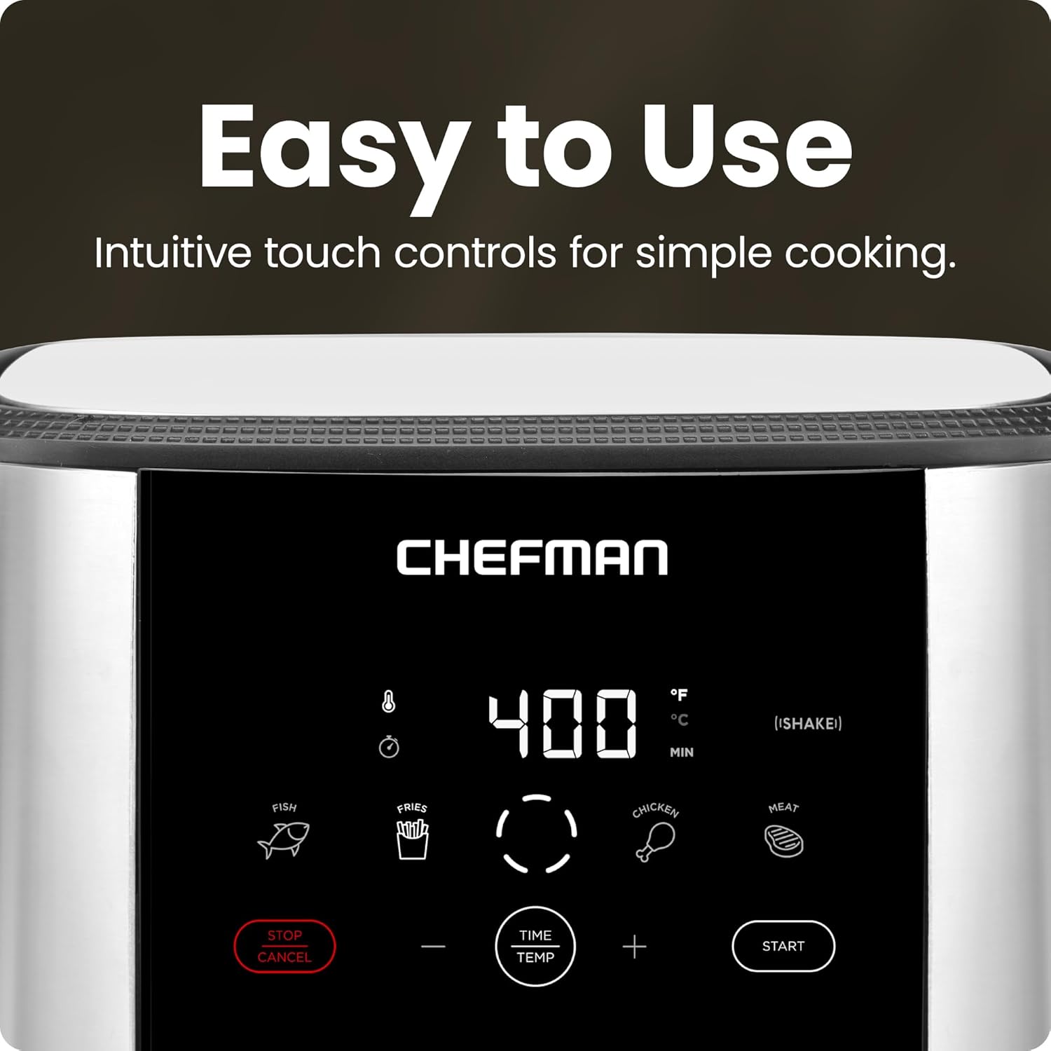 Chefman Stainless Steel TurboFry Touch Air Fryer 5 Quart