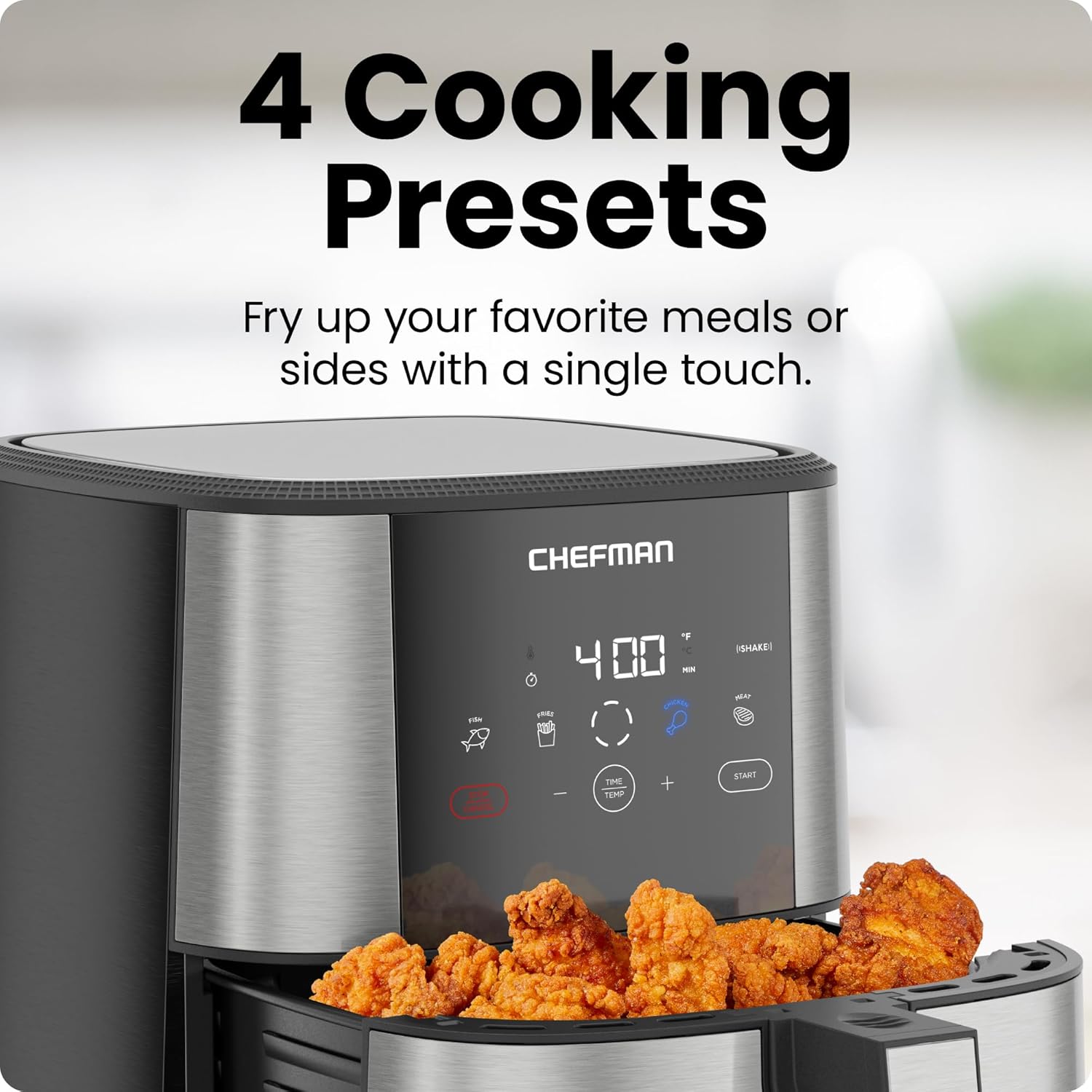 Chefman Stainless Steel TurboFry Touch Air Fryer 5 Quart