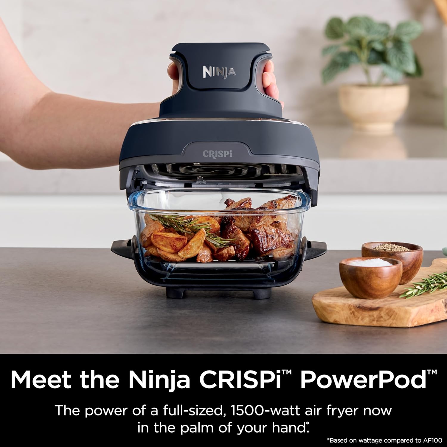 Recommended non-toxic glass Ninja microwave air fryer with storage lids