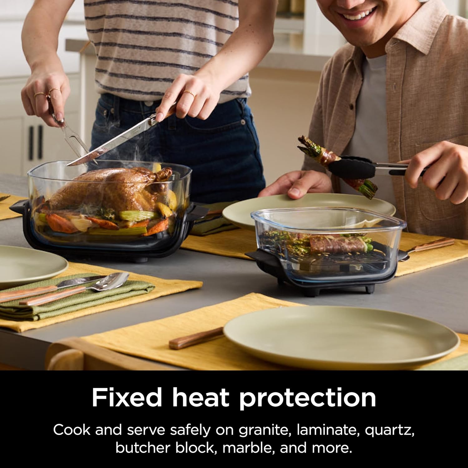 Recommended non-toxic glass Ninja microwave air fryer with storage lids